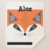 Couverture Sherpa Patchwork Fox, applique Fox, Fox, enfants (Devant)