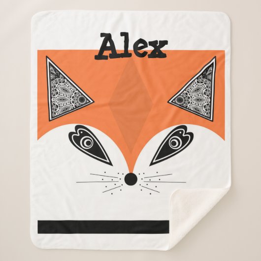 Couverture Sherpa Patchwork Fox, applique Fox, Fox, enfants (Devant)