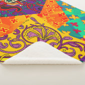 Couverture Sherpa Patchwork indien turc festier Mandala (3/4)