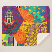 Couverture Sherpa Patchwork indien turc festier Mandala (Devant (Horizontal))
