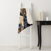 Couverture Sherpa Patchwork Leopard : Ethnic Lining Design. (En situation)