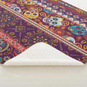 Couverture Sherpa patchwork mexicain : design vintage traditionnel. (3/4)
