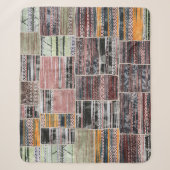 Couverture Sherpa Patchwork Quilt Collage Impression transparente. (Devant)