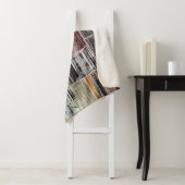 Couverture Sherpa Patchwork Quilt Collage Impression transparente. (En situation)