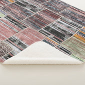 Couverture Sherpa Patchwork Quilt Collage Impression transparente. (3/4)