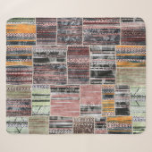 Couverture Sherpa Patchwork Quilt Collage Impression transparente. (Devant (Horizontal))