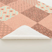 Couverture Sherpa Patchwork Rose Rétro (3/4)
