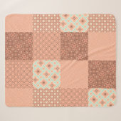 Couverture Sherpa Patchwork Rose Rétro (Devant (Horizontal))
