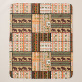 Couverture Sherpa Patchwork seamless african ornamental pattern text (Devant)