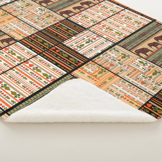 Couverture Sherpa Patchwork seamless african ornamental pattern text (3/4)