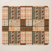 Couverture Sherpa Patchwork seamless african ornamental pattern text (Devant (Horizontal))