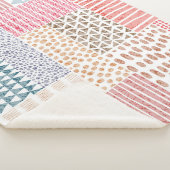 Couverture Sherpa Patchwork Style mignon Motif Doodé (3/4)