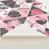 Couverture Sherpa Patchwork Tropical : Flamant rose Watermelon Seaml (3/4)
