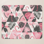 Couverture Sherpa Patchwork Tropical : Flamant rose Watermelon Seaml (Devant (Horizontal))