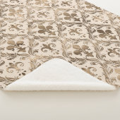 Couverture Sherpa Pâte d'or motif à fleur de lis (3/4)