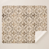 Couverture Sherpa Pâte d'or motif à fleur de lis (Devant (Horizontal))