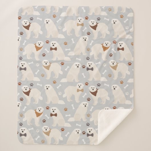 Couverture Sherpa Pâtes et os des Pyrénées Sherpa Blanket (Devant)