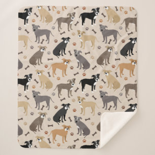 Couverture Sherpa Pâtes et os Pitbulles Sherpa Blanket