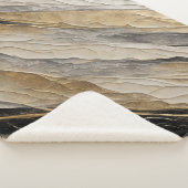 Couverture Sherpa Patinée bande noire et or (3/4)