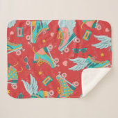 Couverture Sherpa Patins à rouleaux aux couleurs vives avec et sans  (Devant (Horizontal))