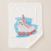 Couverture Sherpa Patins à rouleaux avec éclaboussure d'aquarelle (Devant)