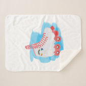 Couverture Sherpa Patins à rouleaux avec éclaboussure d'aquarelle (Devant (Horizontal))