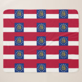 Couverture Sherpa patriotique avec drapeau de Géor (Devant (Horizontal))