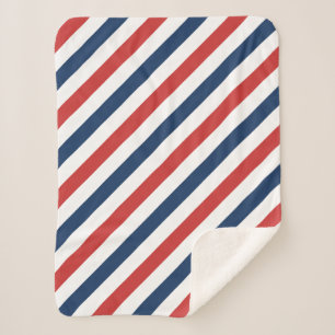 Couverture Sherpa Patriotique Rouge Blanc et Bleu