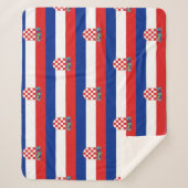 Couverture Sherpa Patriotique Sherpa Blanche avec drapeau de Croatie (Devant)