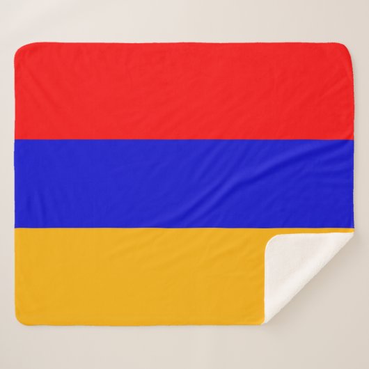 Couverture Sherpa Patriotique Sherpa Blanket avec drapeau d'Arménie (Devant (Horizontal))