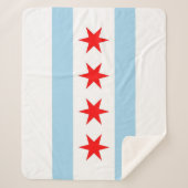 Couverture Sherpa Patriotique Sherpa Blanket avec drapeau de Chicago (Devant)