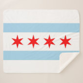 Couverture Sherpa Patriotique Sherpa Blanket avec drapeau de Chicago (Devant (Horizontal))