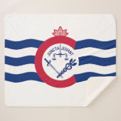 Couverture Sherpa Patriotique Sherpa Blanket avec drapeau de Cincinn (Devant (Horizontal))