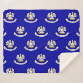 Couverture Sherpa Patriotique Sherpa Blanket avec drapeau de la Loui (Devant (Horizontal))