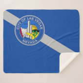 Couverture Sherpa Patriotique Sherpa Blanket avec drapeau de Las Veg (Devant (Horizontal))