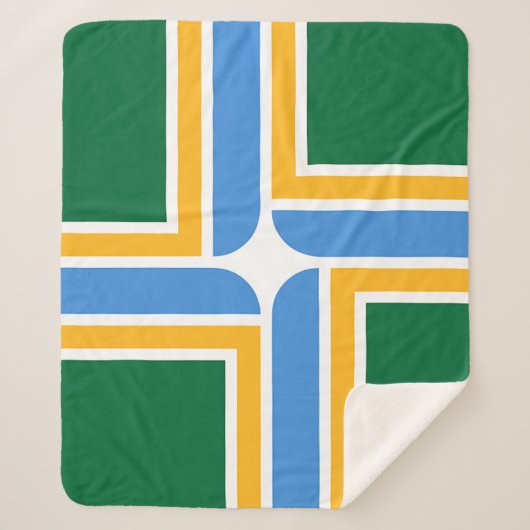 Couverture Sherpa Patriotique Sherpa Blanket avec drapeau de Portlan (Devant)