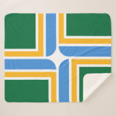 Couverture Sherpa Patriotique Sherpa Blanket avec drapeau de Portlan (Devant (Horizontal))