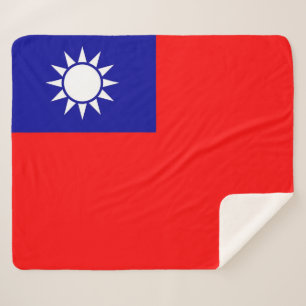 Couverture Sherpa Patriotique Sherpa Blanket avec drapeau de Taïwan