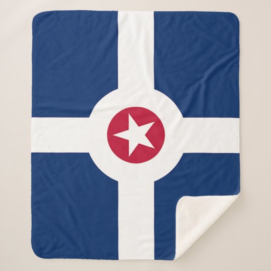 Couverture Sherpa Patriotique Sherpa Blanket avec drapeau d'Indianap (Devant)