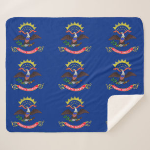 Couverture Sherpa Patriotique Sherpa Blanket avec drapeau du Dakota
