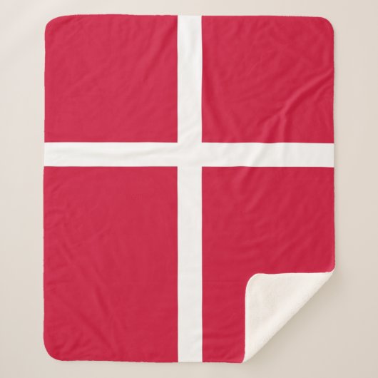 Couverture Sherpa Patriotique Sherpa Blanket avec drapeau du Danemar (Devant)
