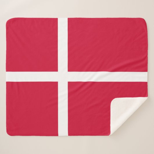 Couverture Sherpa Patriotique Sherpa Blanket avec drapeau du Danemar (Devant (Horizontal))