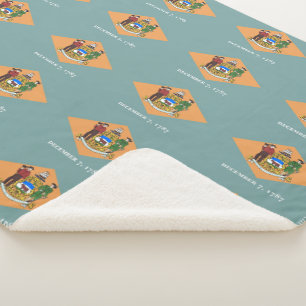 Couverture Sherpa Patriotique Sherpa Blanket avec drapeau du Delawar