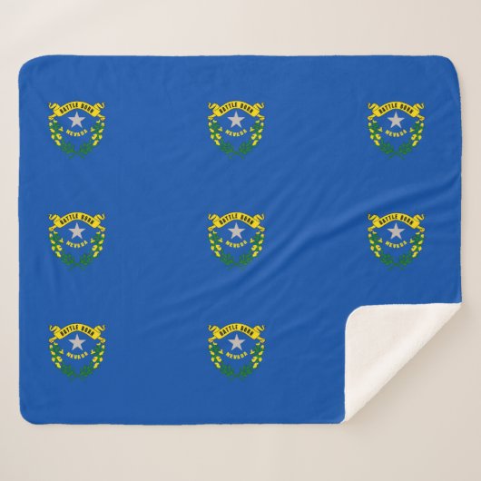 Couverture Sherpa Patriotique Sherpa Blanket avec drapeau du Nevada (Devant (Horizontal))