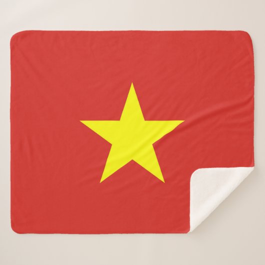Couverture Sherpa Patriotique Sherpa Blanket avec drapeau du Vietnam (Devant (Horizontal))