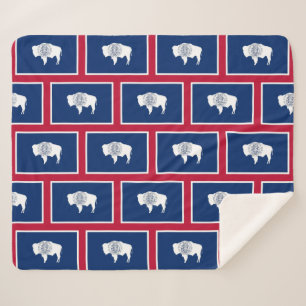 Couverture Sherpa Patriotique Sherpa Blanket avec drapeau du Wyoming