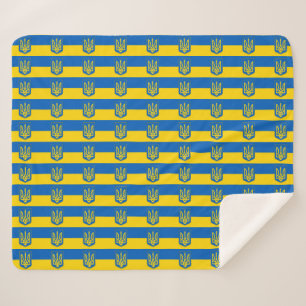 Couverture Sherpa Patriotique Sherpa Blanket avec drapeau d'Ukraine