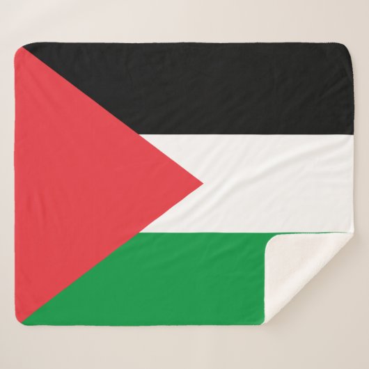 Couverture Sherpa Patriotique Sherpa Blanket avec drapeau palestinie (Devant (Horizontal))