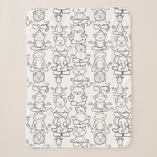 Couverture Sherpa Patter les yoga poses | Yoga seamless pattern (Devant)
