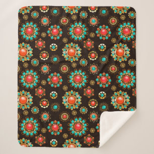 Couverture Sherpa Pattern de Ethnic Brooches Seamless